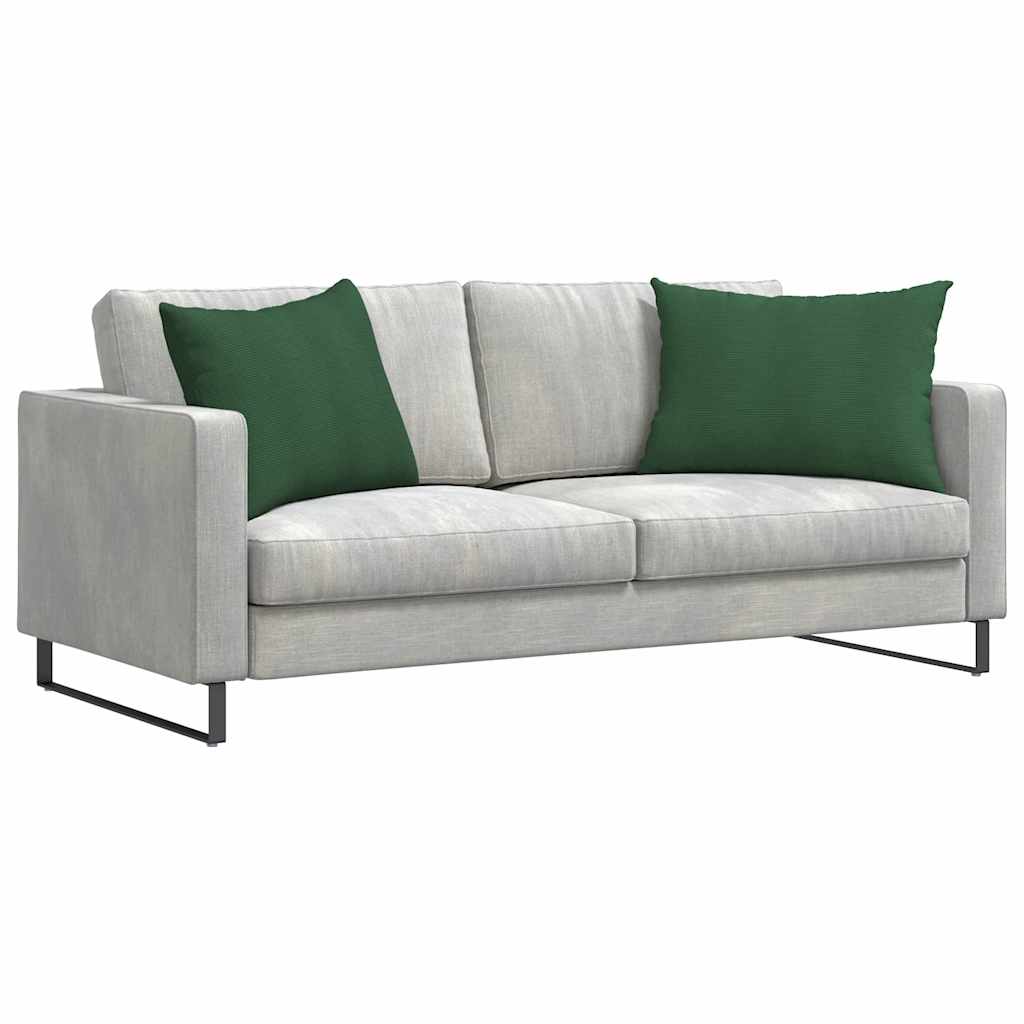 Cuscini per divano VidaXL, 2 pezzi, verde scuro, tessuto a corde 70 x 50 cm