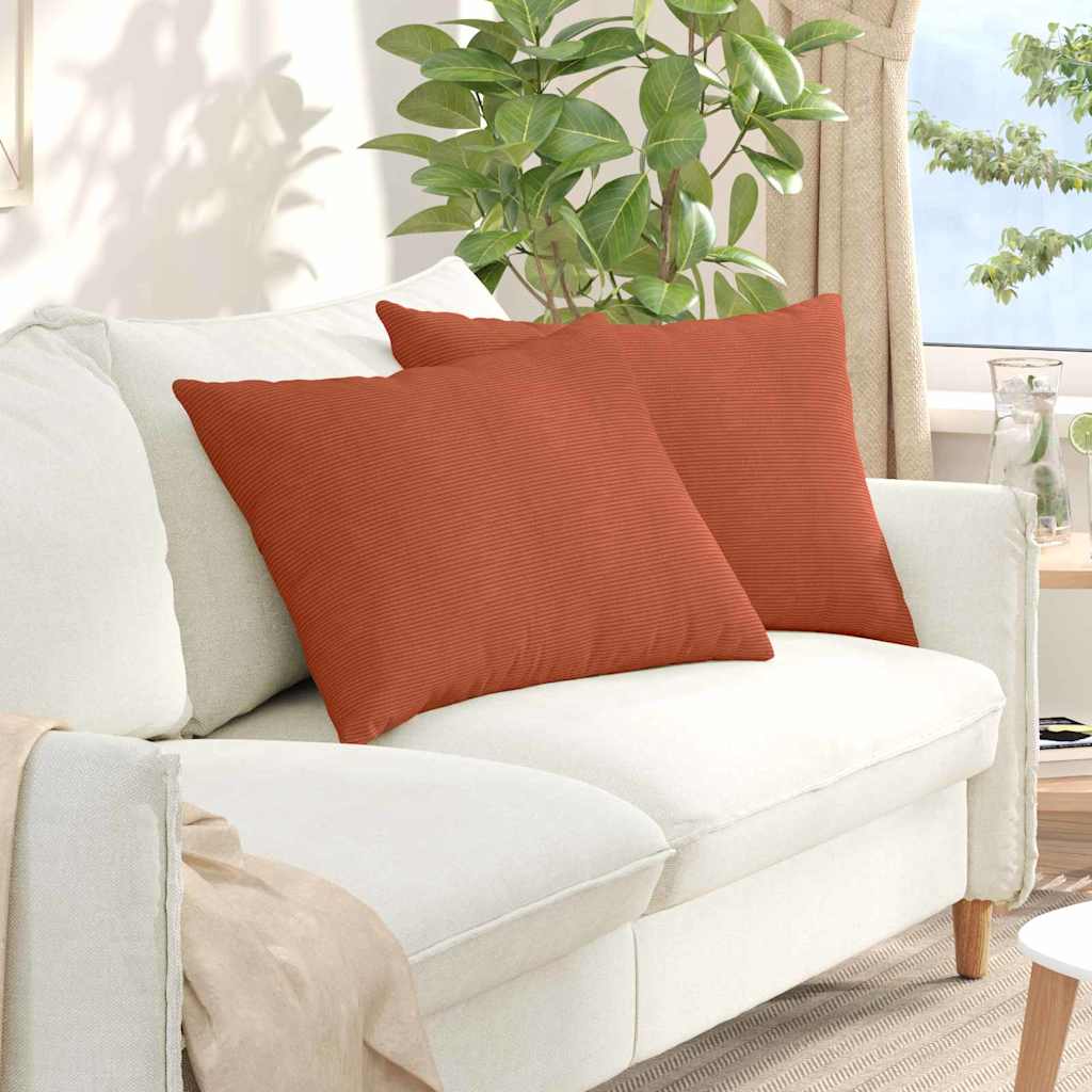 Cuscini per divano VidaXL 2 pezzi in tessuto a corde rosso-arancione 70 x 50 cm