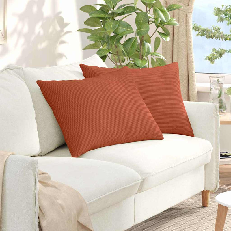 Cuscini per divano VidaXL 2 pezzi in tessuto a corde rosso-arancione 70 x 50 cm