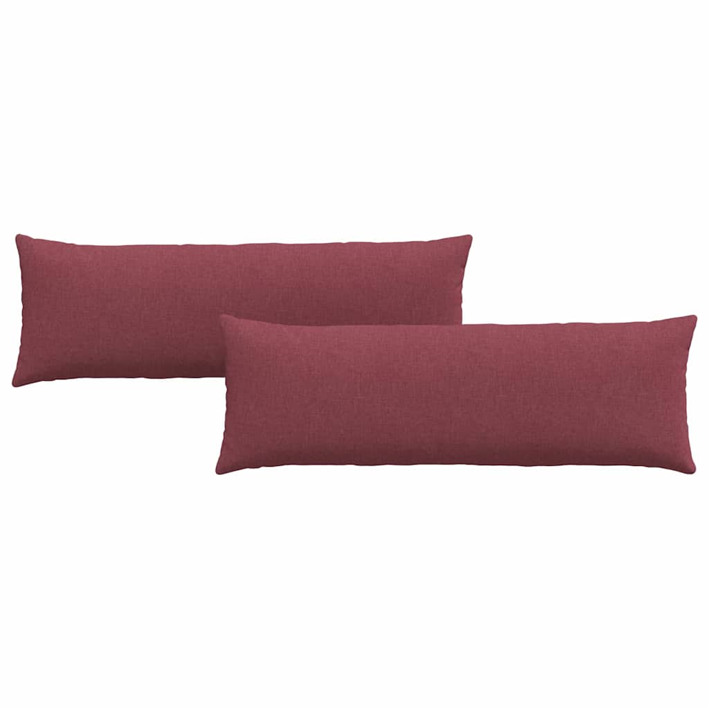 VidaXL cojines de sofá 2 piezas tejido rojo vino 120 x 40 cm