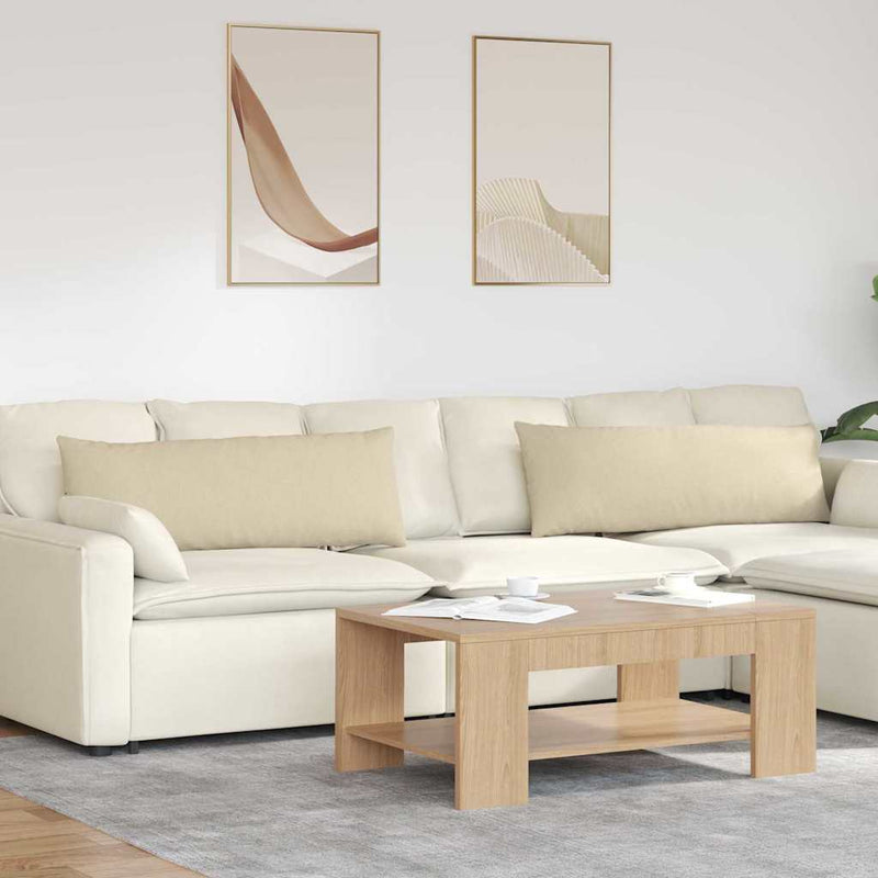 VidaXL cojines de sofá 2 piezas crema 120 x 40 cm tela