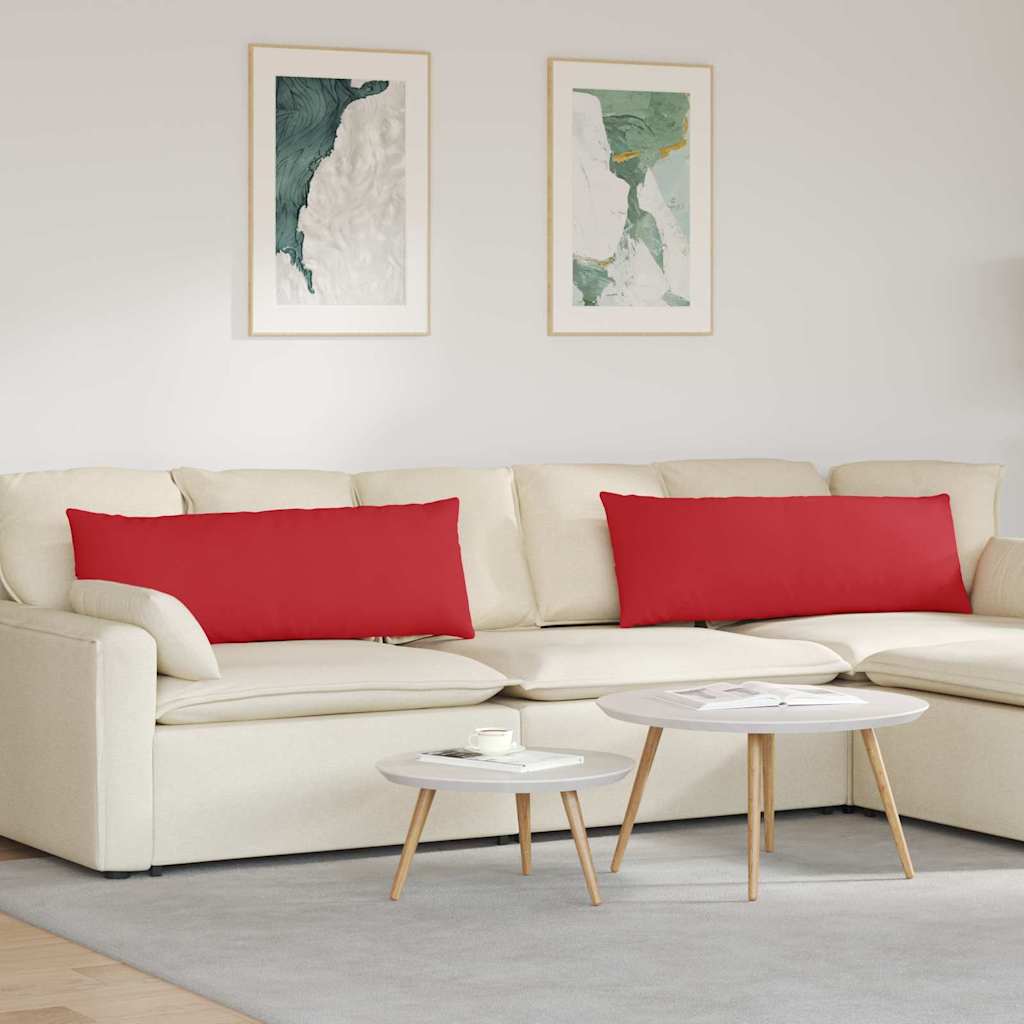 Cuscini per divano VidaXL 2 pezzi in tessuto rosso 120 x 40 cm
