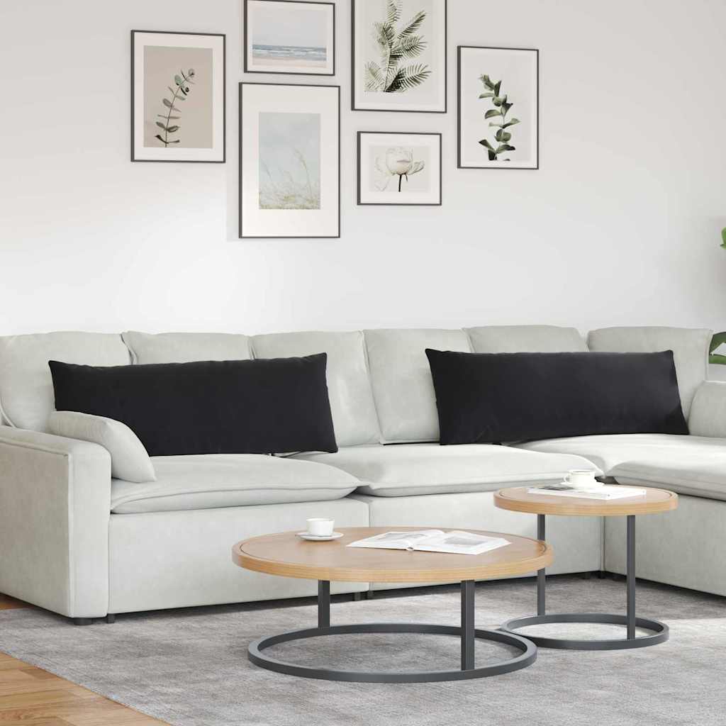 Cuscini per divano VidaXL 2 pezzi in tessuto di corda nero 120 x 40 cm