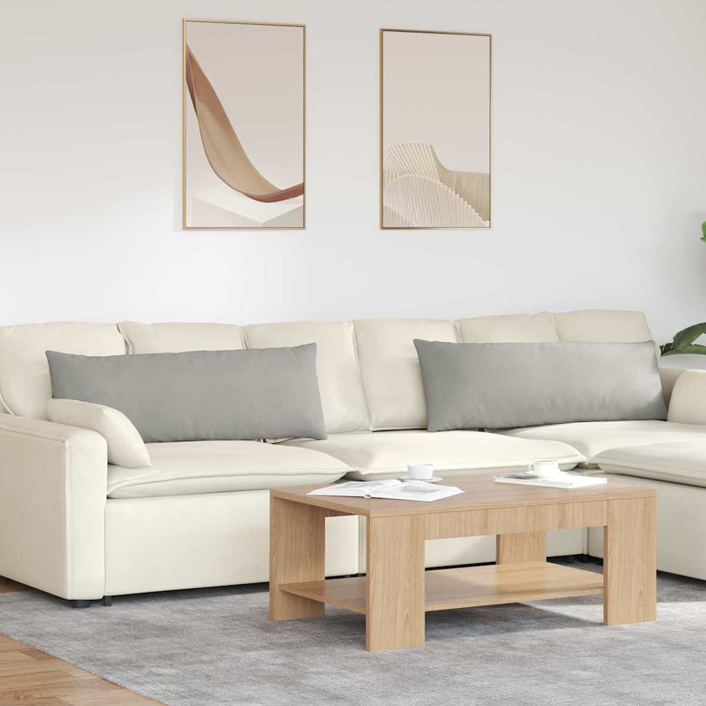 VidaXL cojines de sofá 2 piezas tela gris claro 120 x 40 cm