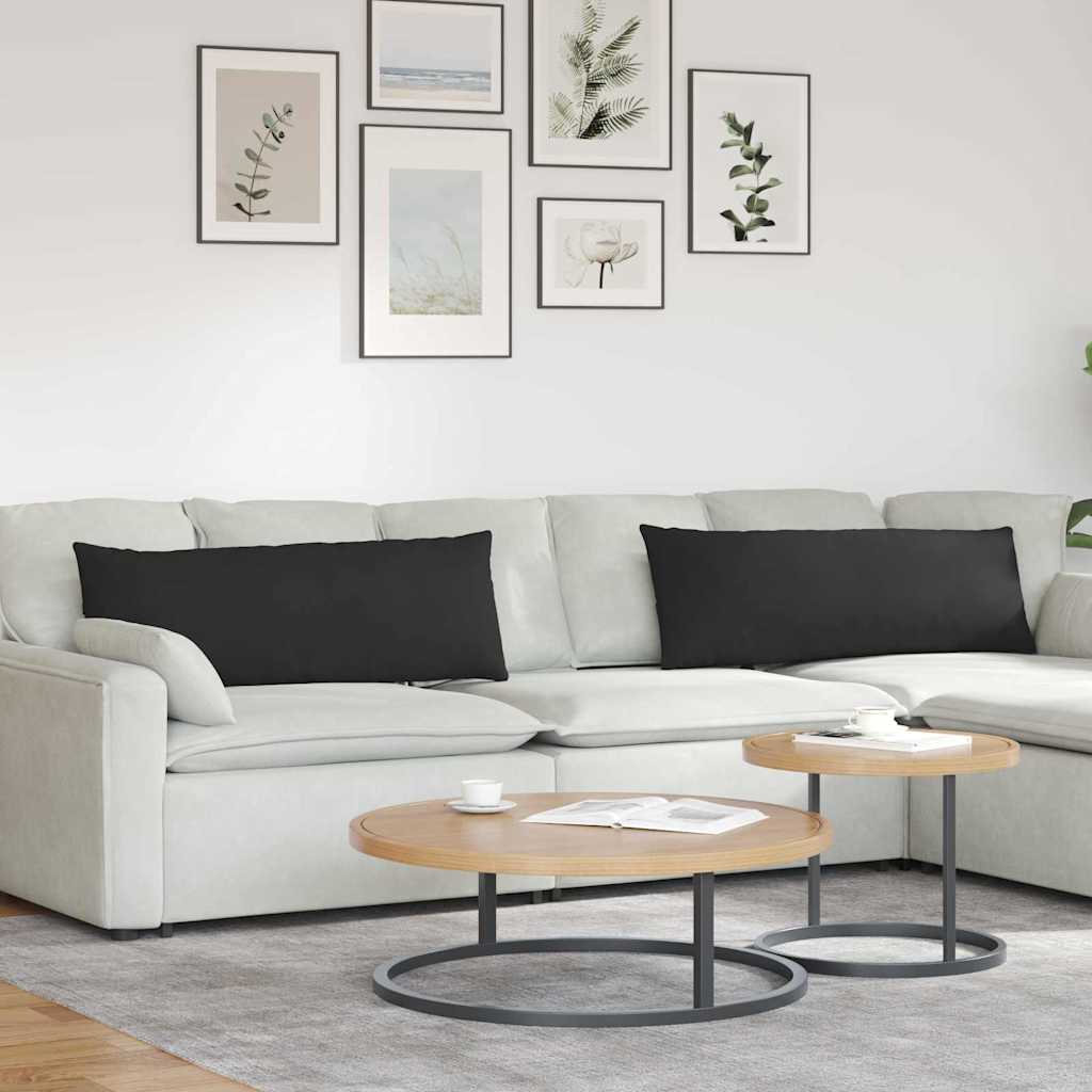 VidaXL cojines de sofá 2 piezas negro 120 x 40 cm tela