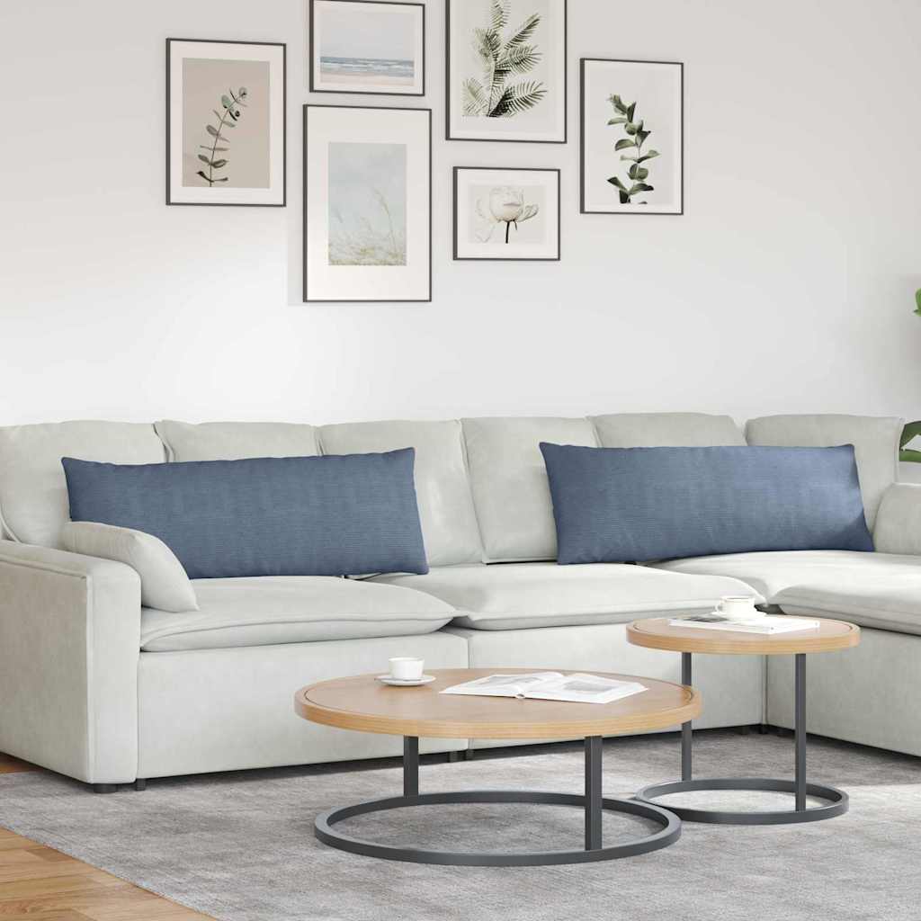 Cuscini per divano VidaXL 2 pezzi in tessuto a corda blu 120 x 40 cm