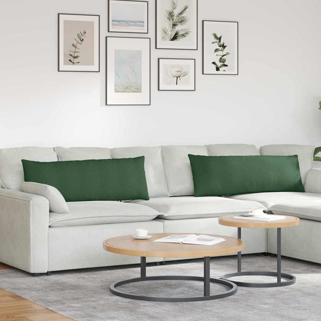 Cuscini per divano VidaXL 2 pezzi in tessuto a corde verde scuro 120 x 40 cm