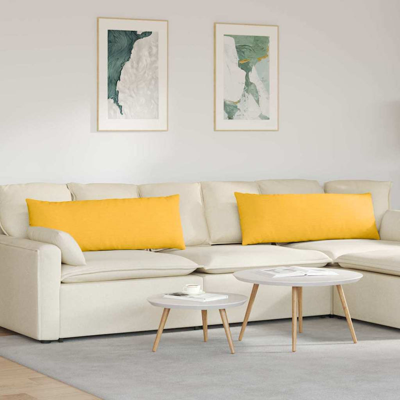 Cuscini per divano VidaXL 2 pezzi in tessuto a corde giallo chiaro 120 x 40 cm