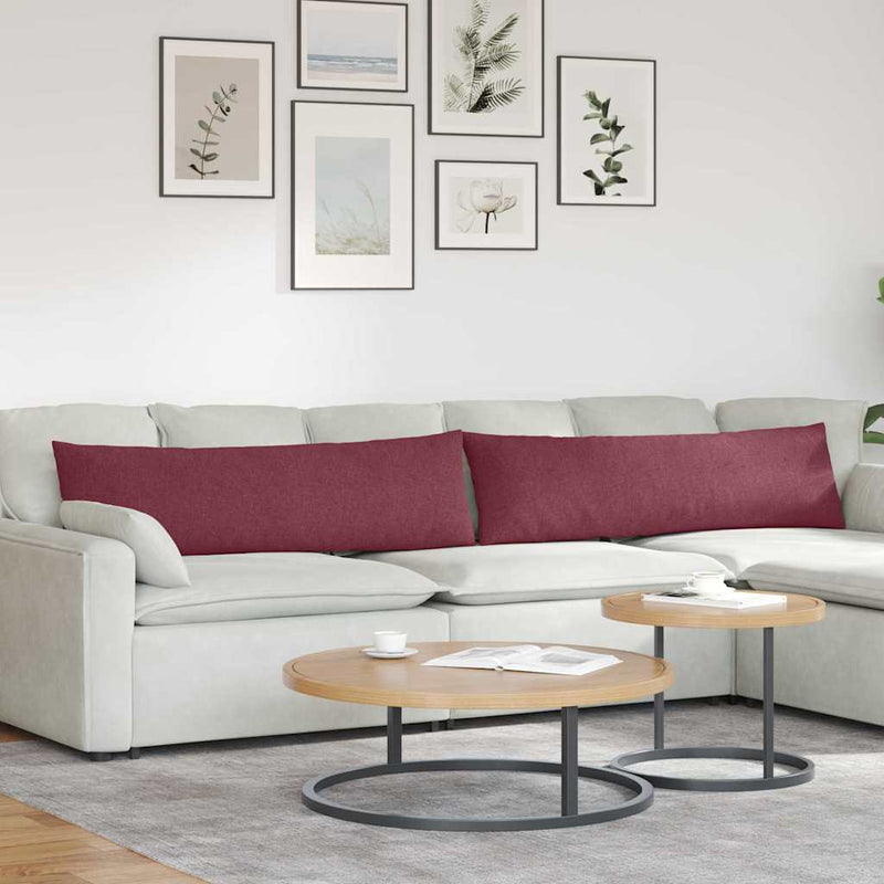 VidaXL cojines de sofá 2 piezas tejido rojo vino 145 x 40 cm