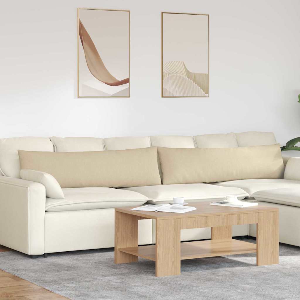 VidaXL cojines de sofá 2 piezas crema 145 x 40 cm tela