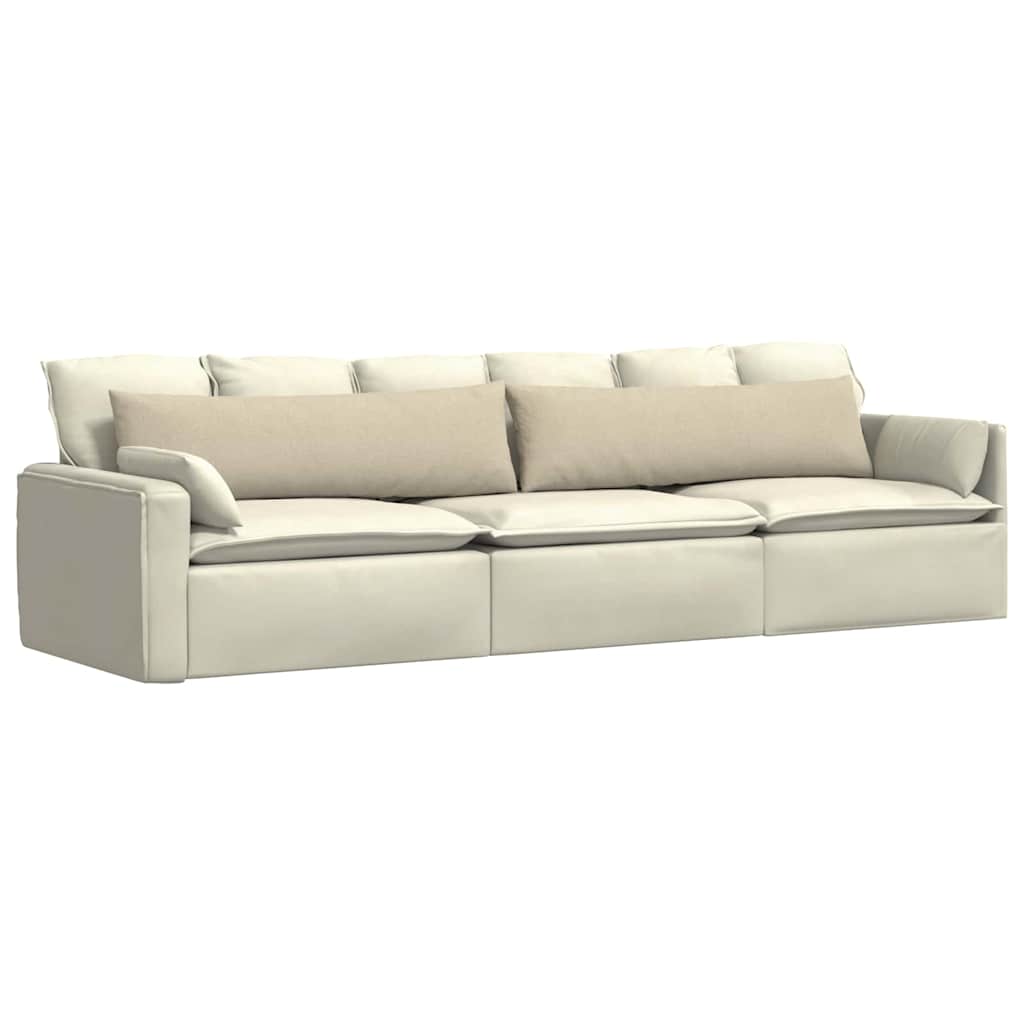 VidaXL cojines de sofá 2 piezas crema 145 x 40 cm tela