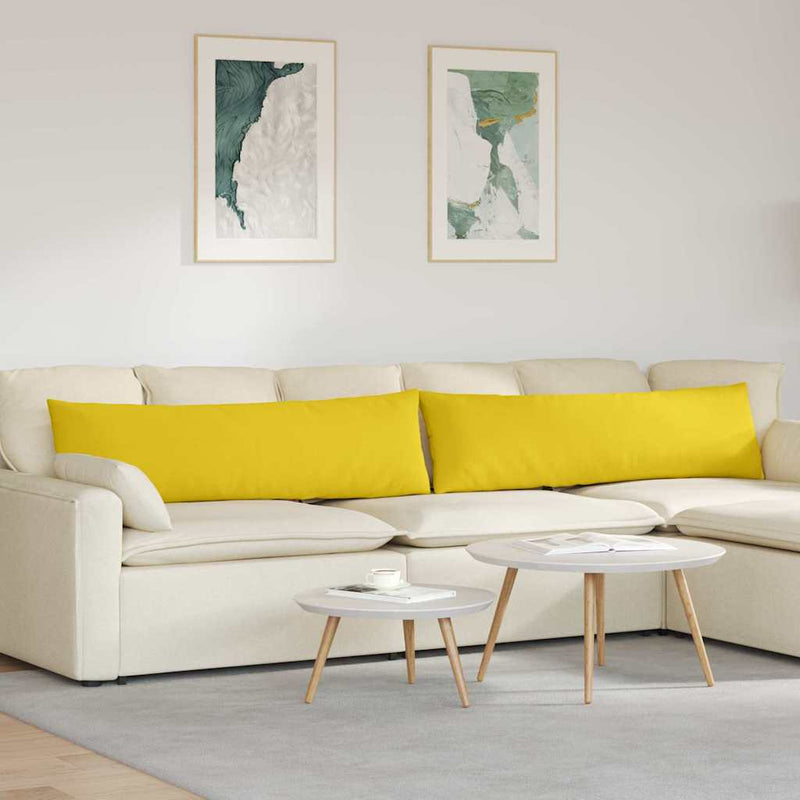 VidaXL cojines de sofá 2 piezas tejido amarillo claro 145 x 40 cm