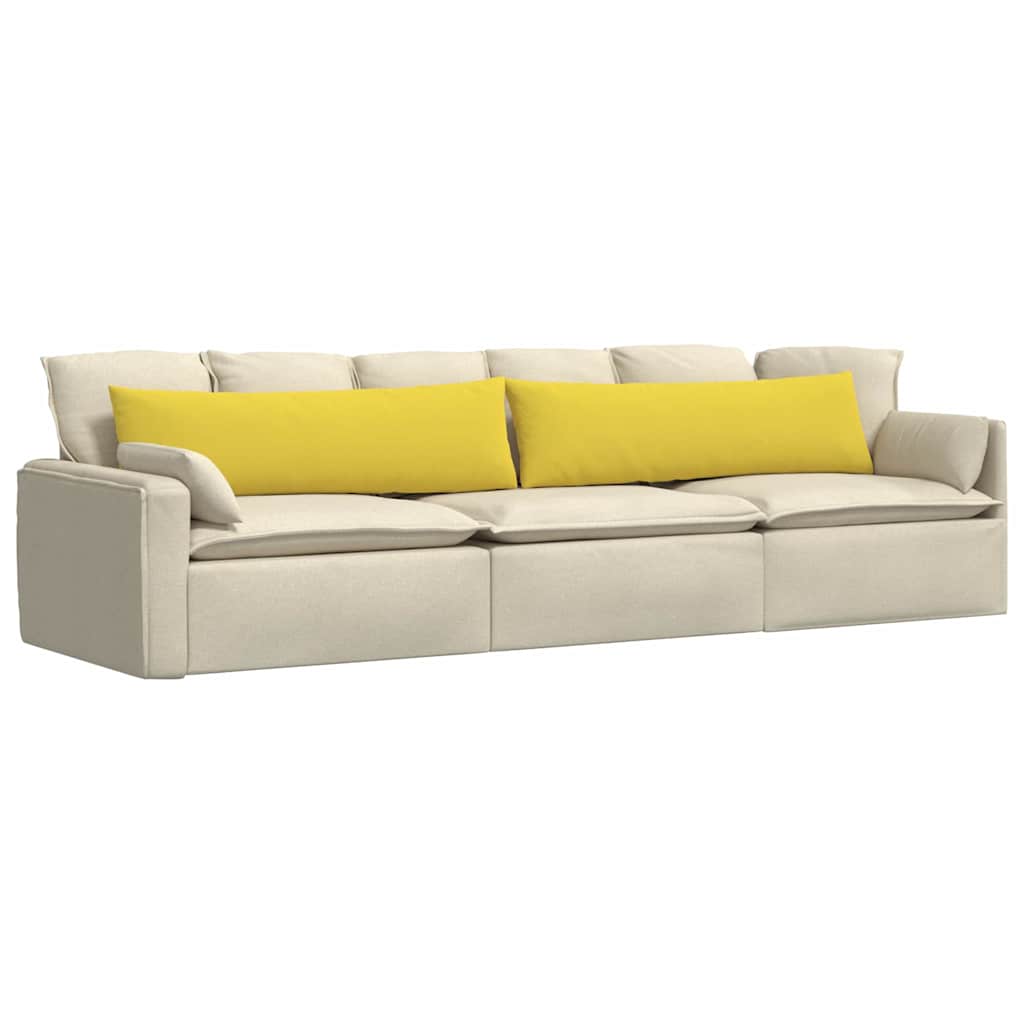 VidaXL cojines de sofá 2 piezas tejido amarillo claro 145 x 40 cm