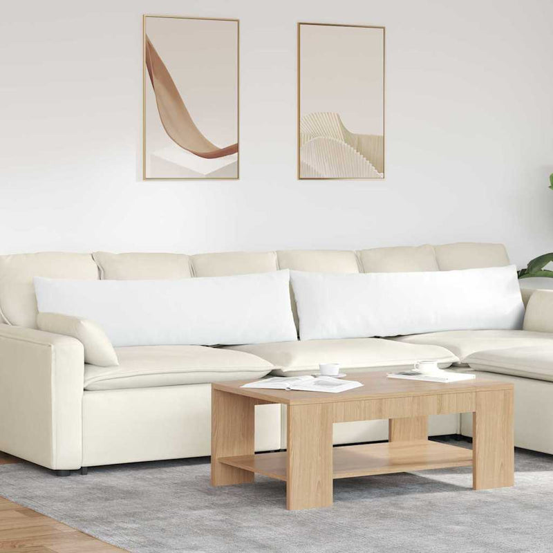 VidaXL cojines de sofá 2 piezas blanco 145 x 40 cm tela