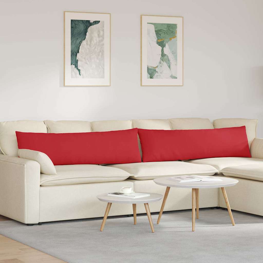 VidaXL cojines de sofá 2 piezas rojo 145 x 40 cm tela