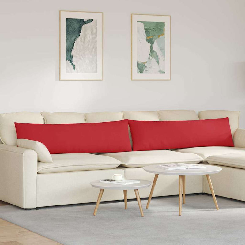 VidaXL cojines de sofá 2 piezas rojo 145 x 40 cm tela