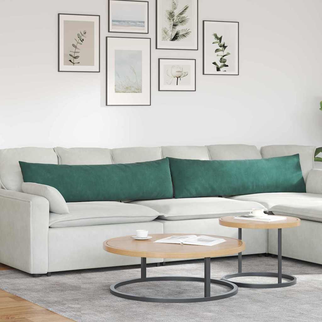 Cuscini per divano VidaXL 2 pezzi in tessuto a corde verde scuro 145 x 40 cm