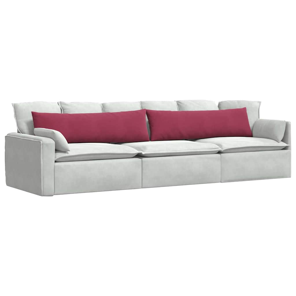 Cuscini per divano VidaXL, 2 pezzi, rosso vino, tessuto in corda 145 x 40 cm