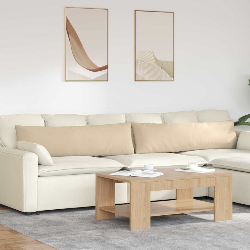 VidaXL cojines de sofá 2 piezas crema 145 x 40 cm tela