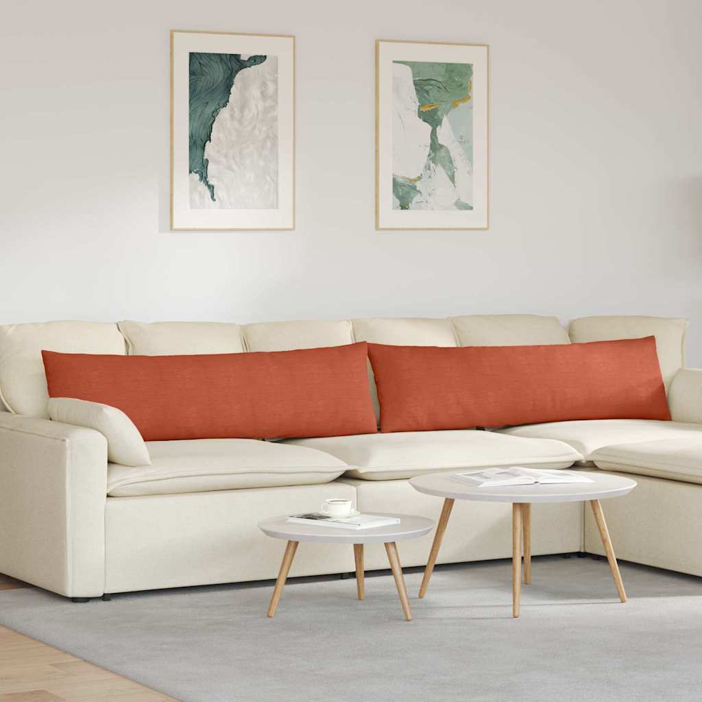 Cuscini per divano VidaXL 2 pezzi tessuto a corde rosso-arancione 145 x 40 cm