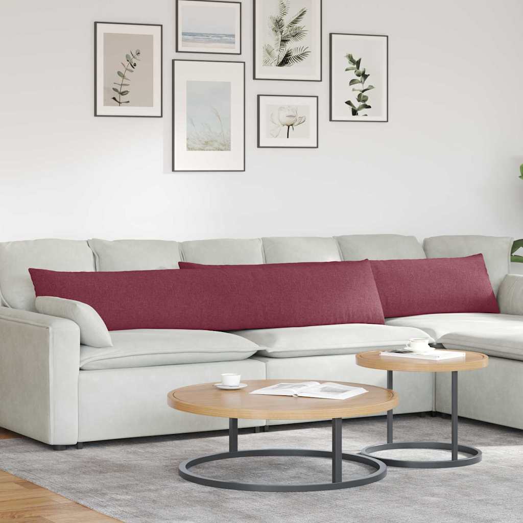 Cuscini per divano VidaXL 2 pezzi tessuto rosso vino 200 x 40 cm