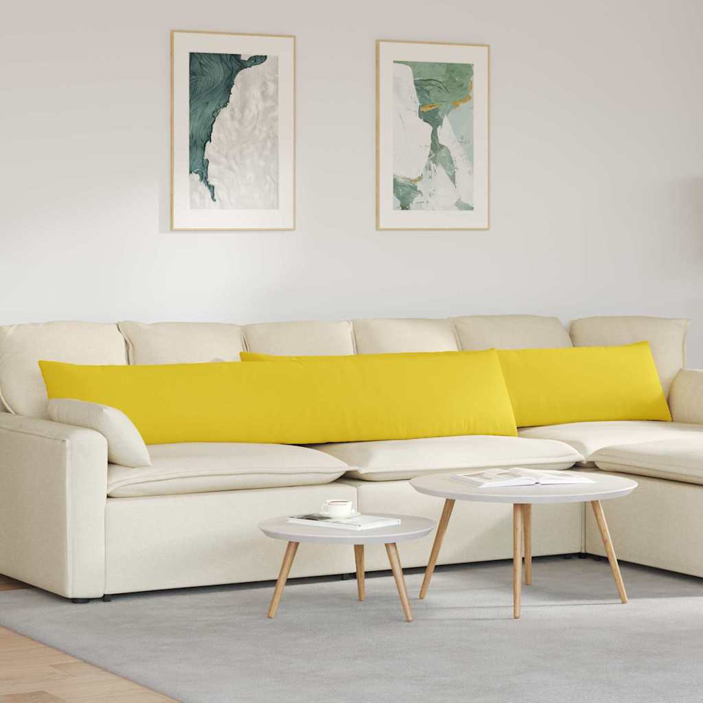Cuscini per divano VidaXL 2 pezzi in tessuto giallo chiaro 200 x 40 cm