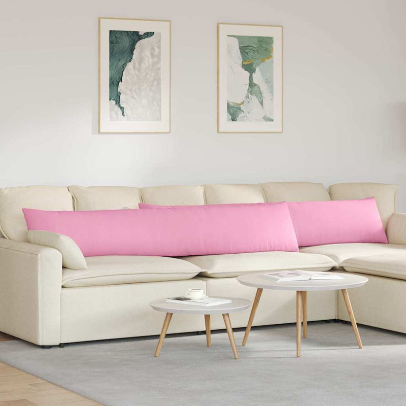 VidaXL cojines de sofá 2 piezas rosa 200 x 40 cm tela