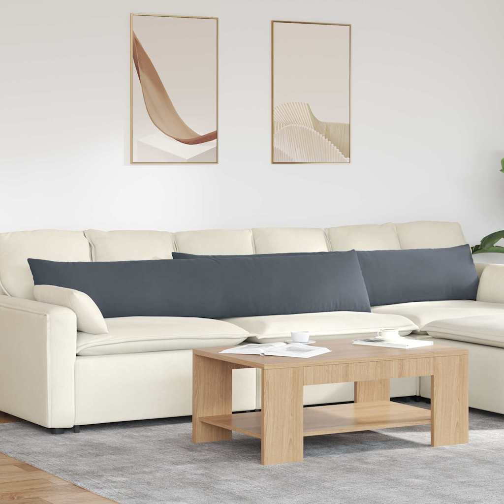 VidaXL cojines de sofá 2 piezas gris oscuro 200 x 40 cm tela de pana