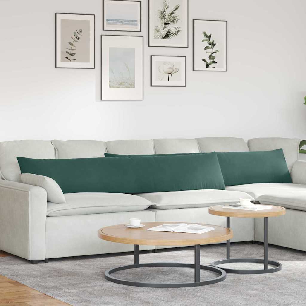 VidaXL cojines de sofá 2 piezas verde oscuro 200 x 40 cm tela de pana