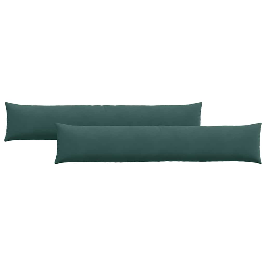 VidaXL cojines de sofá 2 piezas verde oscuro 200 x 40 cm tela de pana
