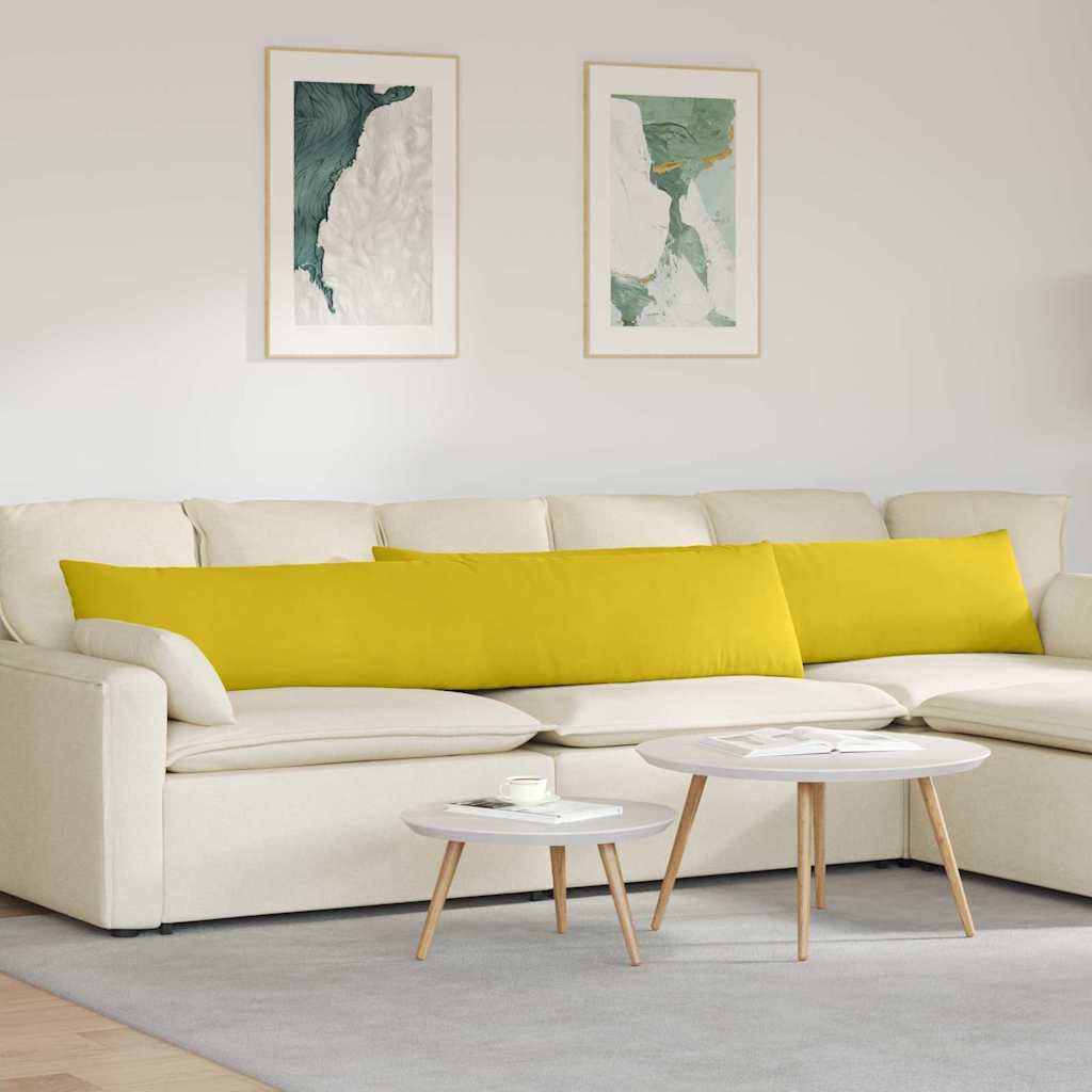 Cuscini per divano VidaXL 2 pezzi in tessuto a corda giallo 200 x 40 cm