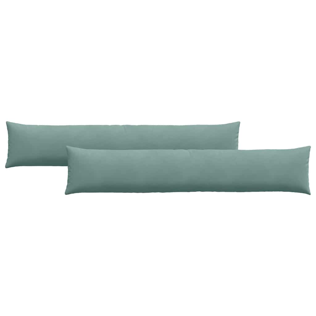 VidaXL cojines de sofá 2 piezas verde mar 200 x 40 cm tela de pana