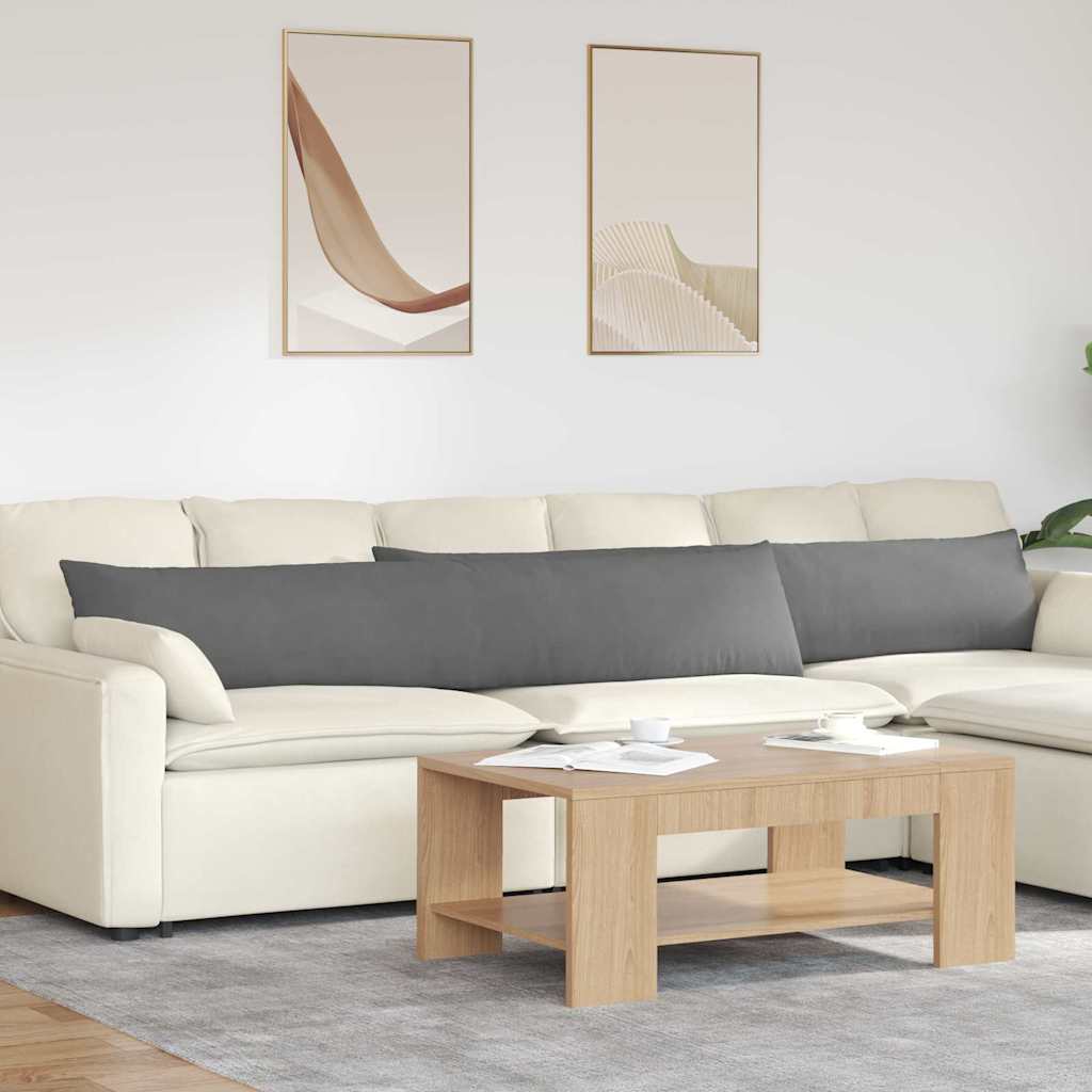 VidaXL cojines de sofá 2 piezas tela gris oscuro 200 x 40 cm