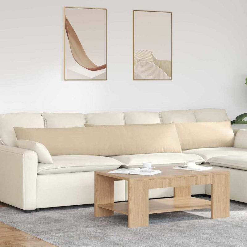 VidaXL cojines de sofá 2 piezas crema 200 x 40 cm tela
