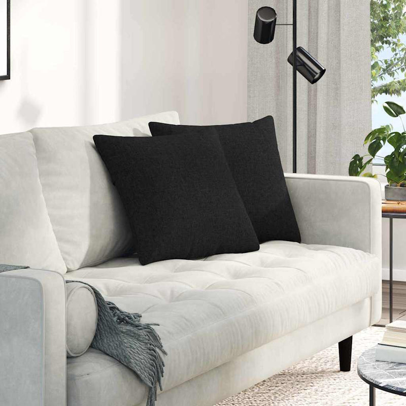 VidaXL cojines de sofá 2 piezas tejido negro 45 x 45 cm