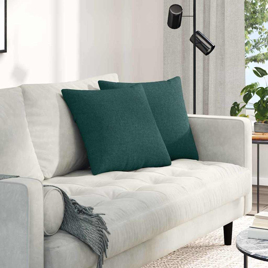 Cuscini per divano VidaXL 2 pezzi in tessuto verde scuro 45 x 45 cm