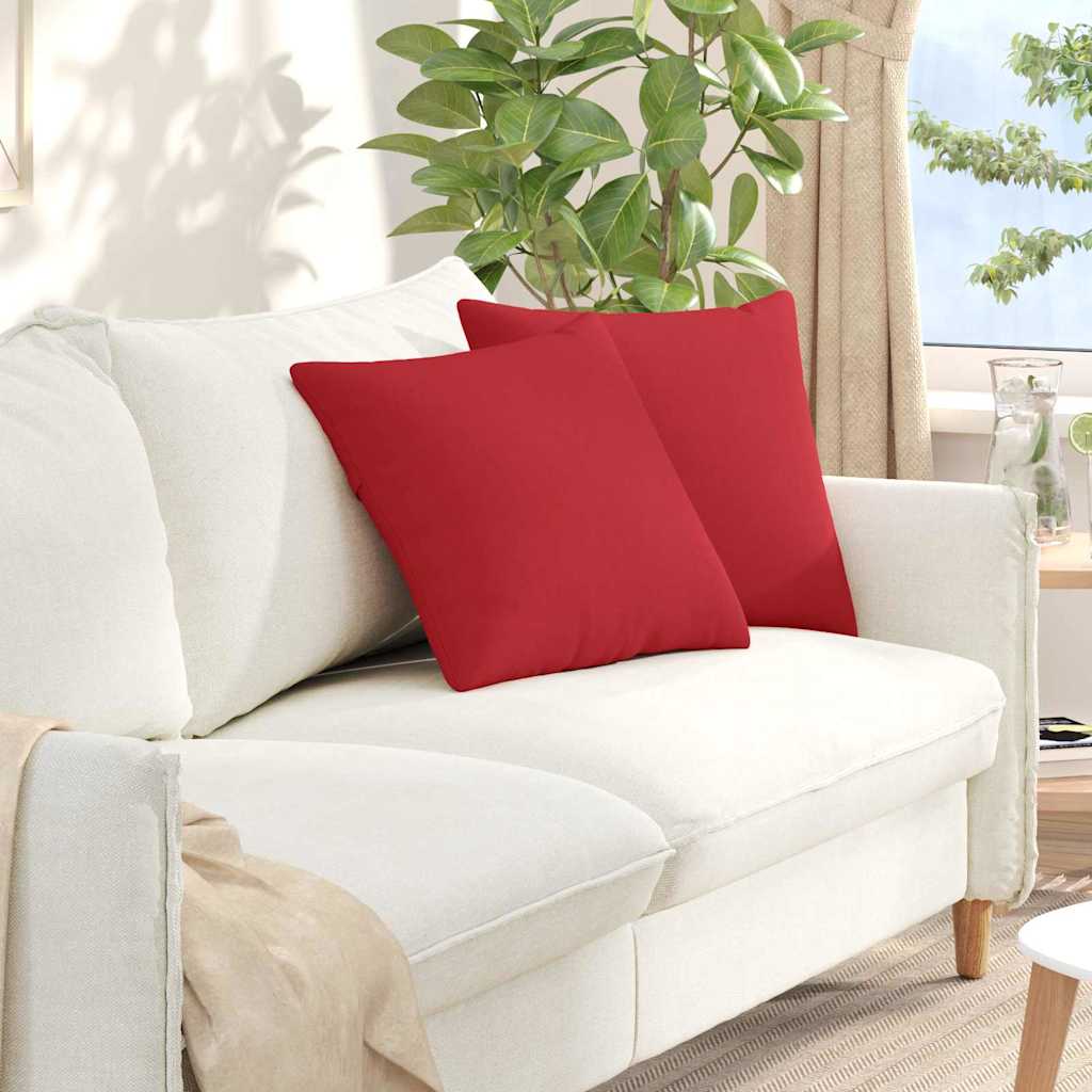 VidaXL cojines de sofá 2 piezas rojo 45 x 45 cm tela