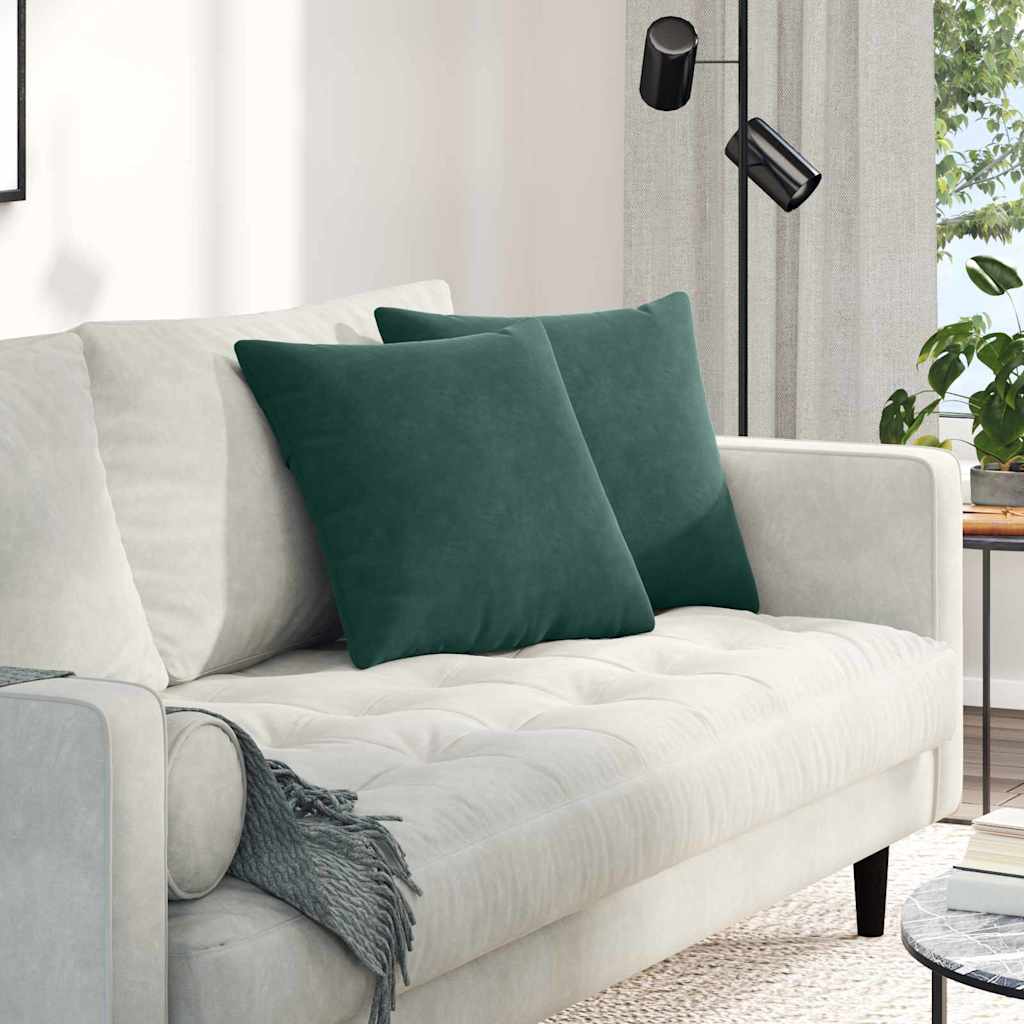Cuscini per divano VidaXL 2 pezzi in tessuto a corde verde scuro 45 x 45 cm