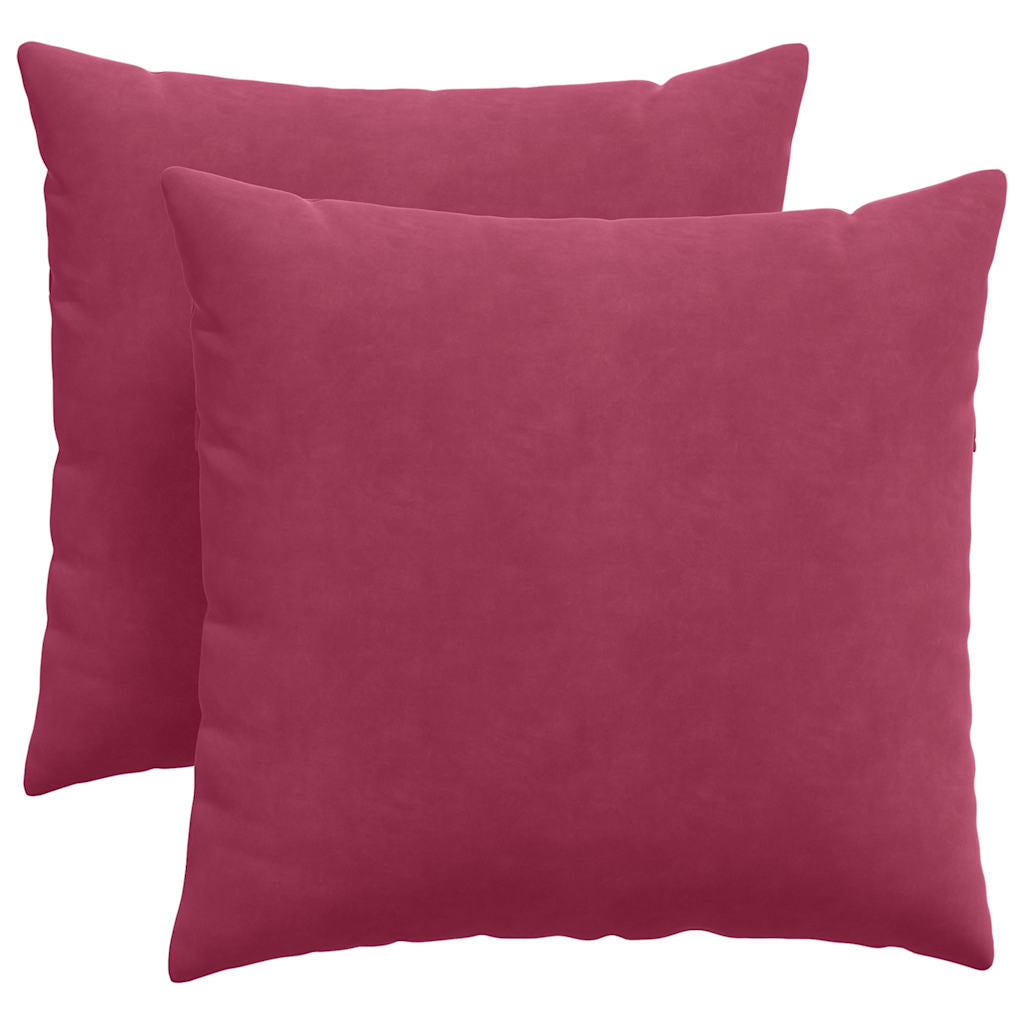 Cuscini per divano VidaXL, 2 pezzi, rosso vino, tessuto in corda 45 x 45 cm