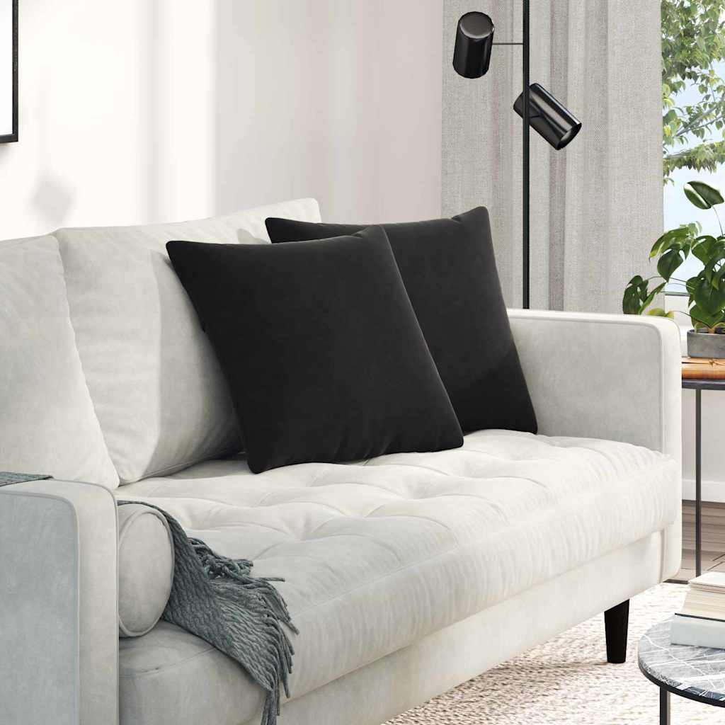 Cuscini per divano VidaXL 2 pezzi in tessuto di corda nero 45 x 45 cm