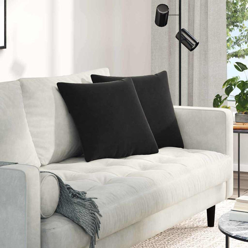 Vidaxl sofa kussens 2 stuks zwart 45 x 45 cm cordstof