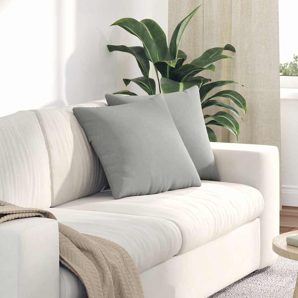 Vidaxl sofa kussens 2 stuks lichtgrijs 45 x 45 cm stof
