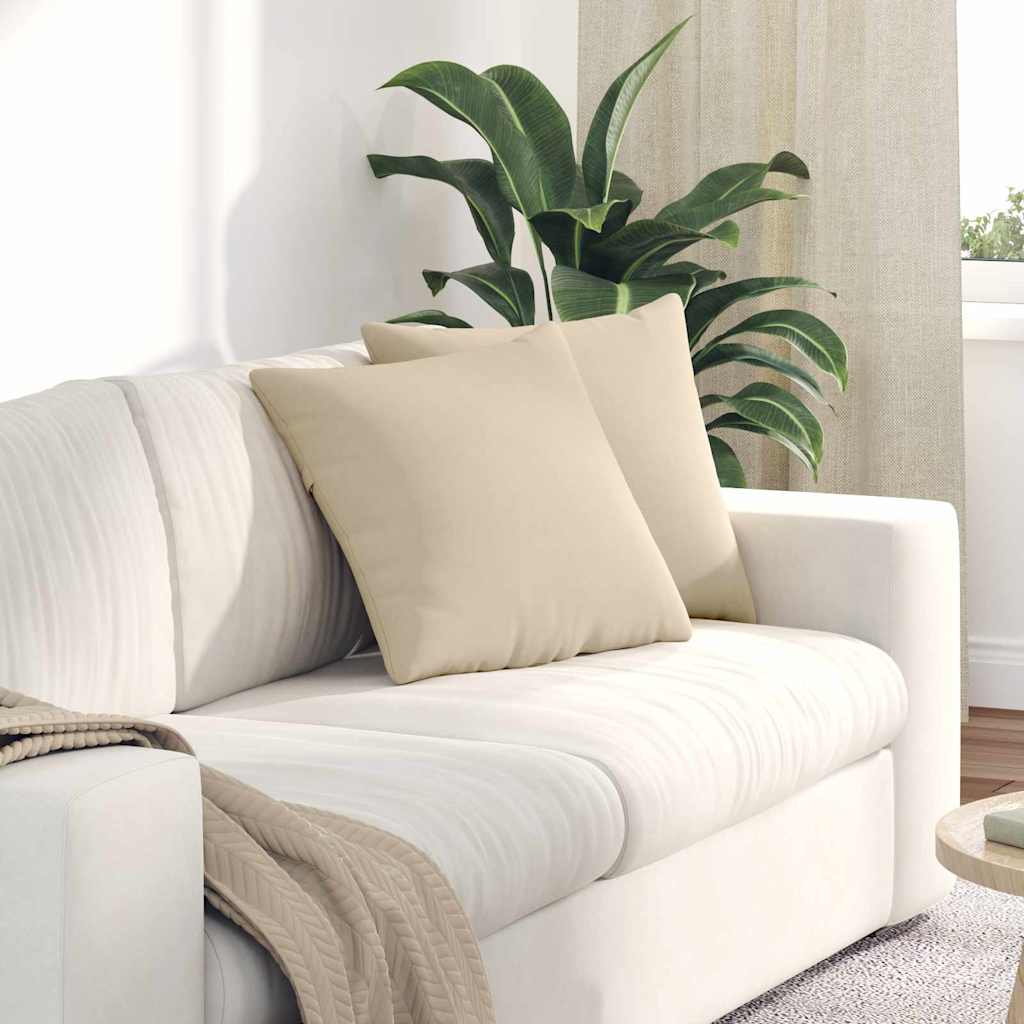 Cuscini per divano VidaXL 2 pezzi in tessuto crema 45 x 45 cm