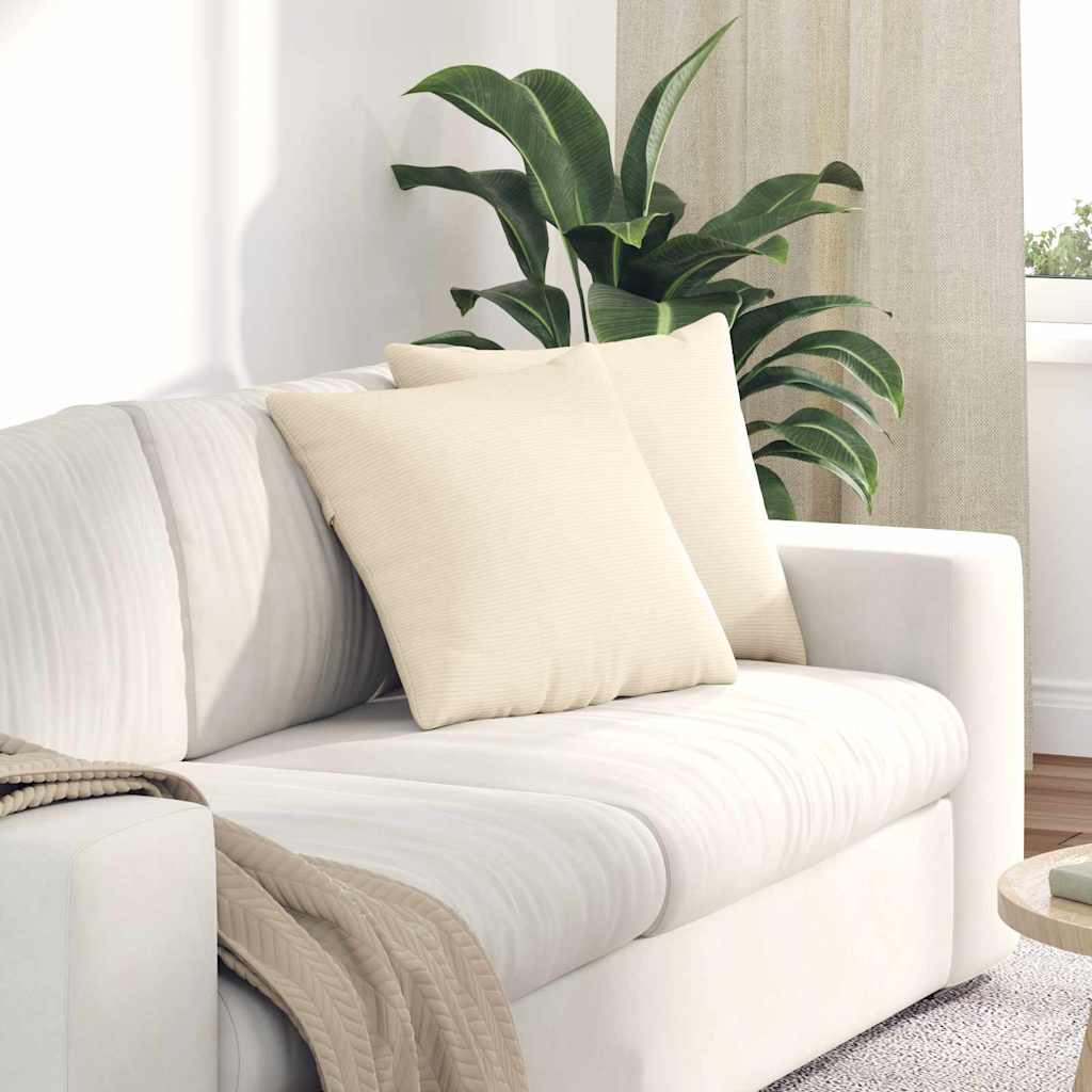 Vidaxl sofa kussens 2 stuks crème 45 x 45 cm cordstof