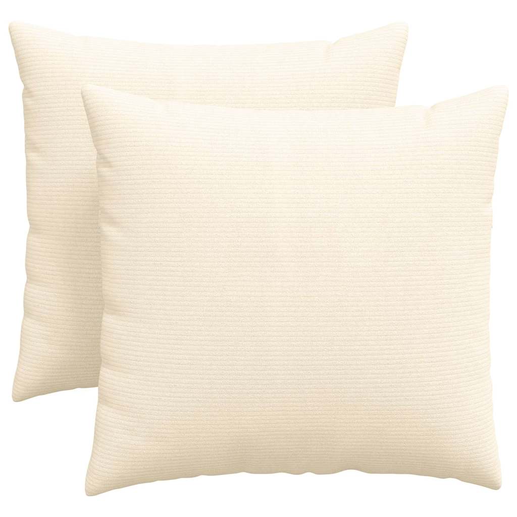 VidaXL cojines de sofá 2 piezas crema 45 x 45 cm tela de pana