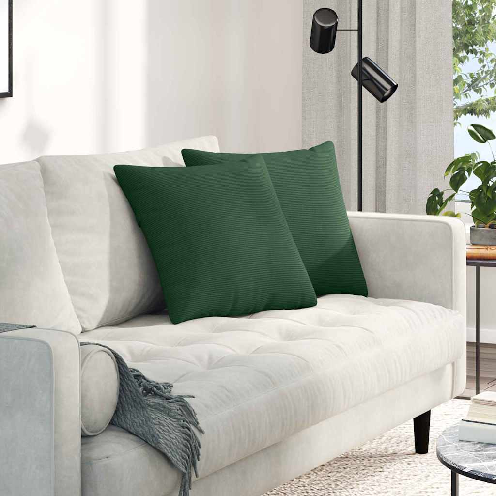 Cuscini per divano VidaXL 2 pezzi in tessuto a corde verde scuro 45 x 45 cm