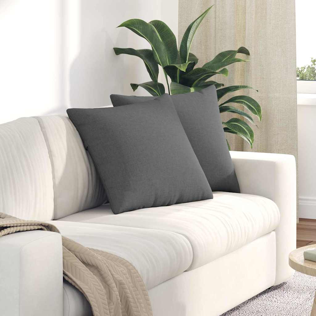 Cuscini per divano VidaXL 2 pezzi in tessuto grigio scuro 50 x 50 cm