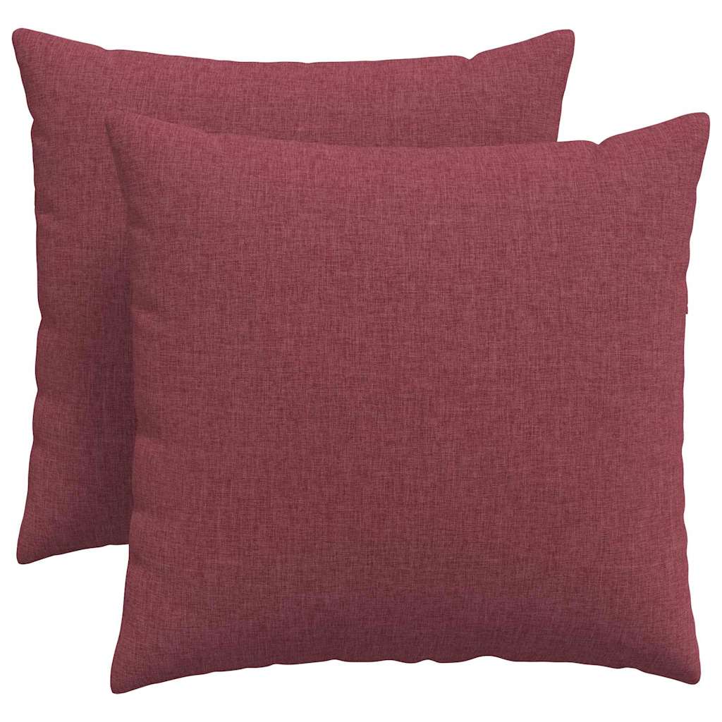VidaXL cojines de sofá 2 piezas tejido rojo vino 50 x 50 cm