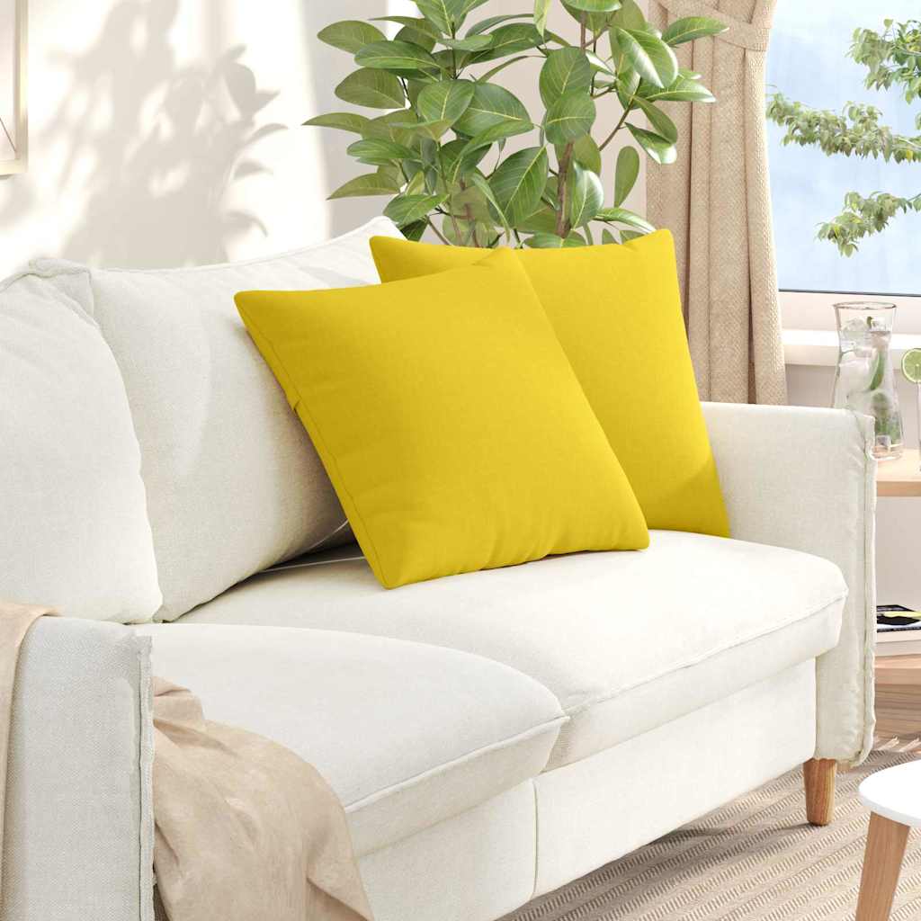 Cuscini per divano VidaXL 2 pezzi in tessuto giallo chiaro 50 x 50 cm