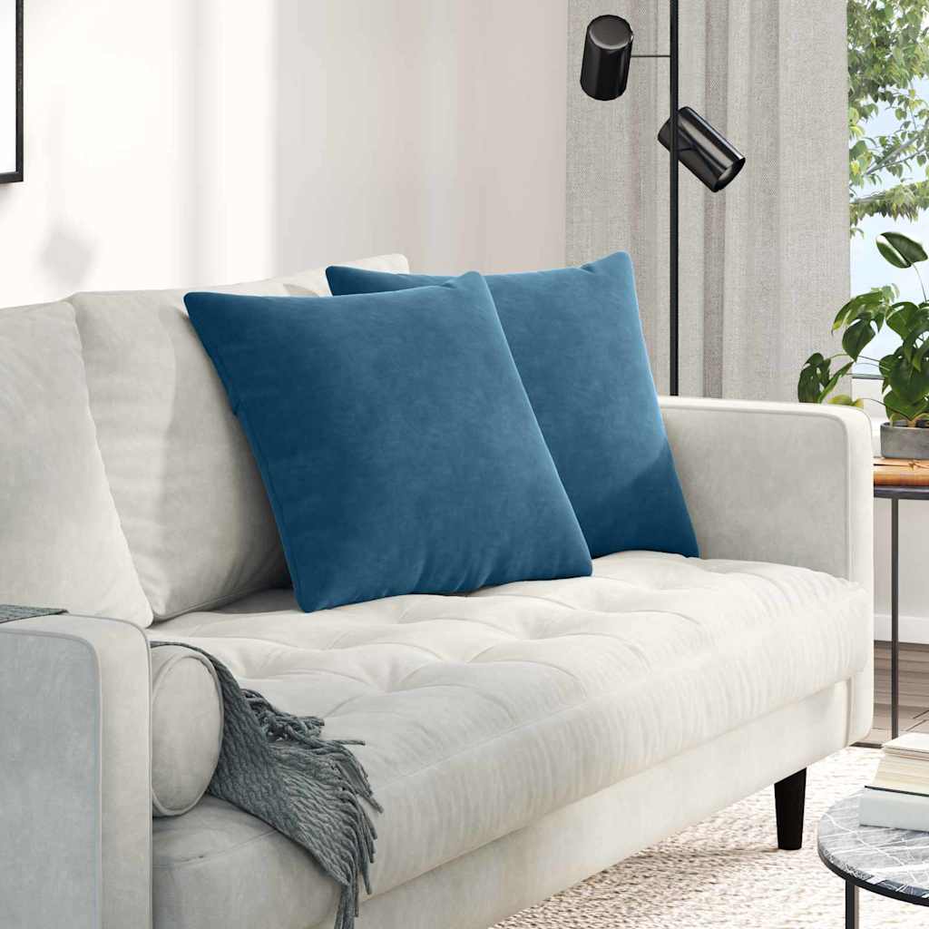 Cuscini per divano VidaXL 2 pezzi in tessuto a corda blu 50 x 50 cm